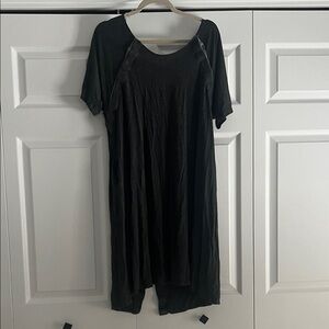 Frida Mom Delivery Gown Black Short Sleeve Nightgown